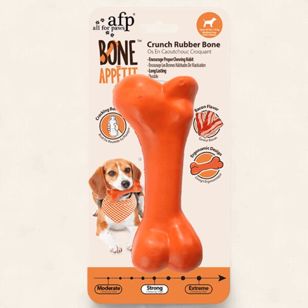 Bone Appetit - Crunch Rubber Bone, Size: Small