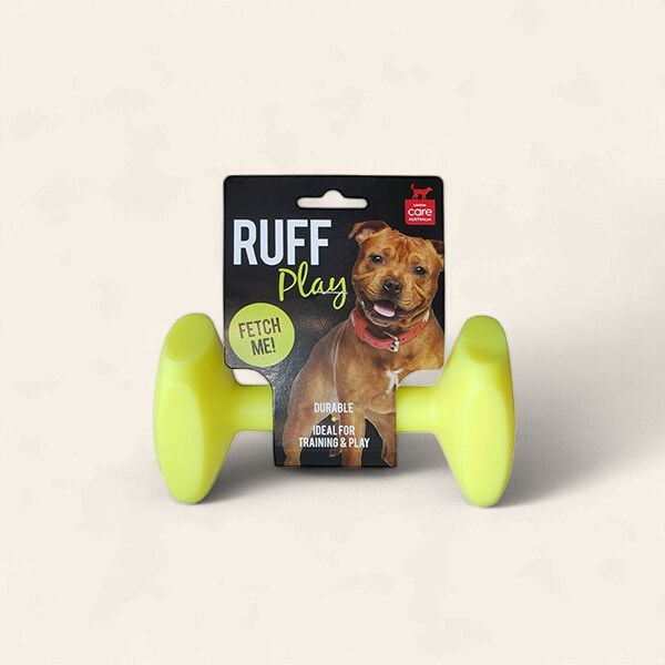 Ruff Play - Nylon Dumbbell Small, Colour: Yellow