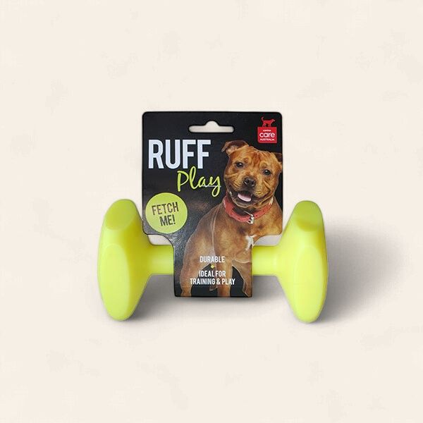 Ruff Play - Nylon Dumbbell Medium, Colour: Yellow