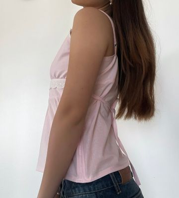 LILA LACE BABYDOLL TOP IN PINK