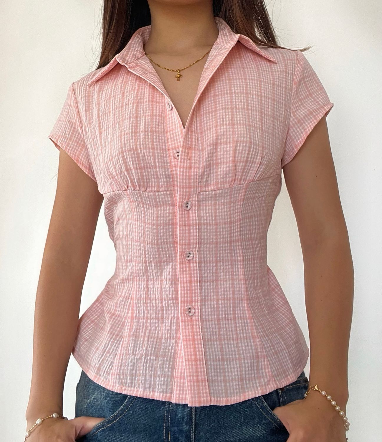 FITTED BLOUSE TOP -  originally $52.99 nzd
