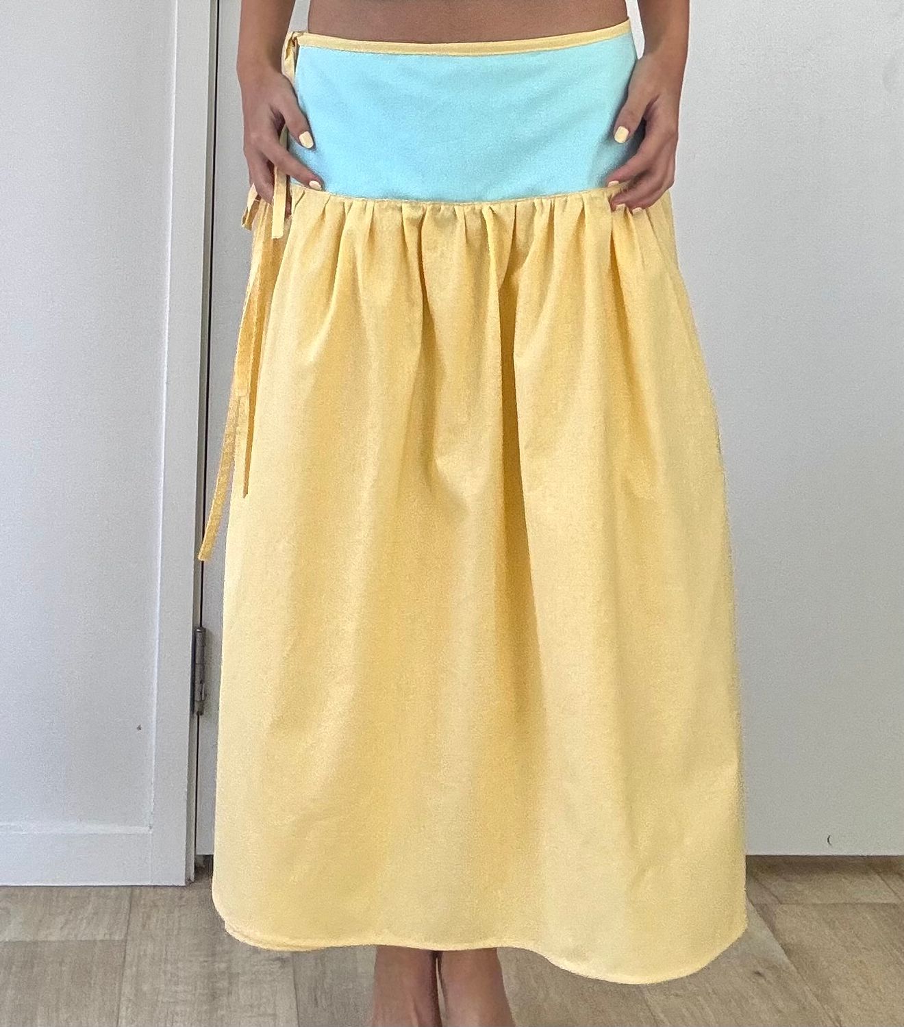 BLUE LEMONADE MIDI SKIRT - Originally $110