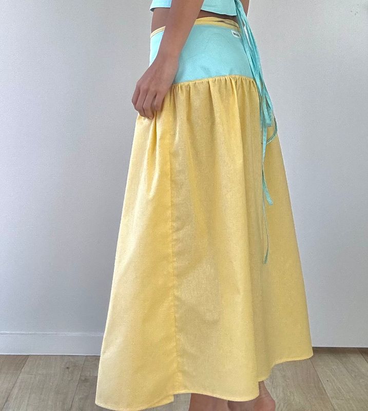 BLUE LEMONADE MIDI SKIRT - Originally $110