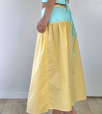 BLUE LEMONADE MIDI SKIRT