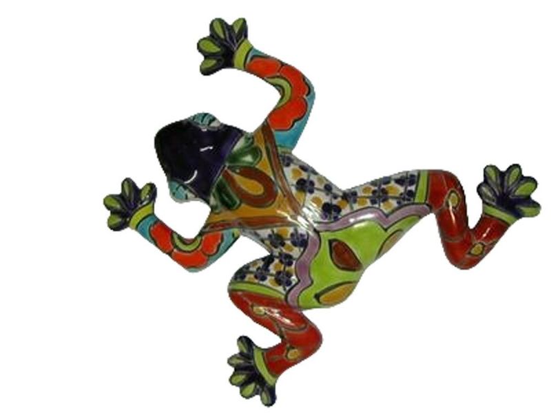 MEXICAN TALAVERA CERAMIC FROG FIGURE - MEDIUM