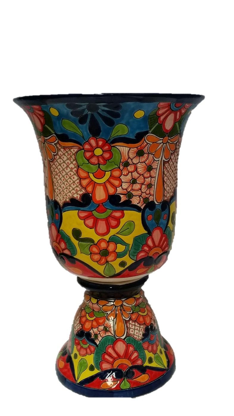 MEXICAN TALAVERA CERAMIC COPA URN - EXTRA LARGE