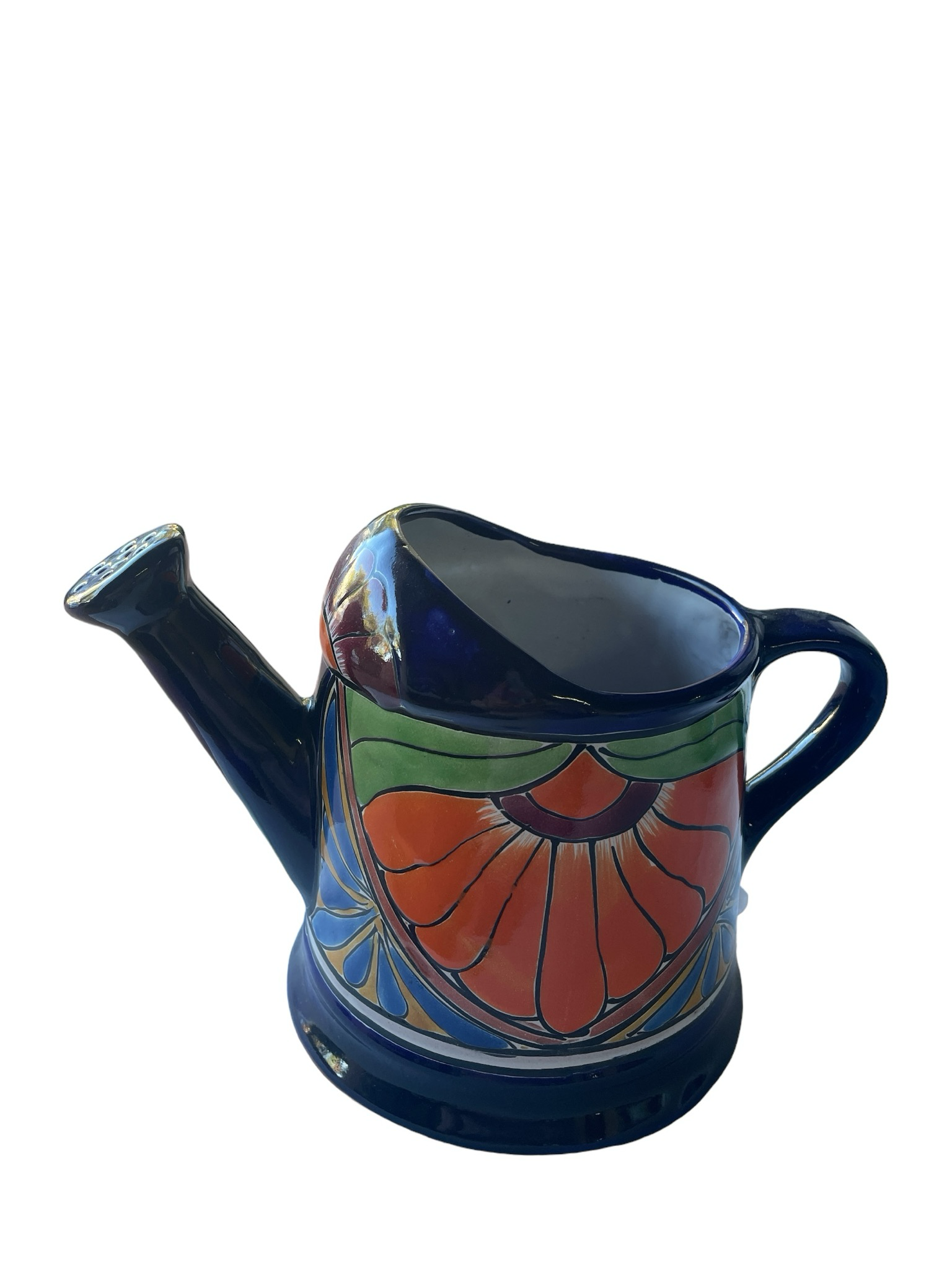 MEXICAN TALAVERA CERAMIC WATERING CAN - LARGE