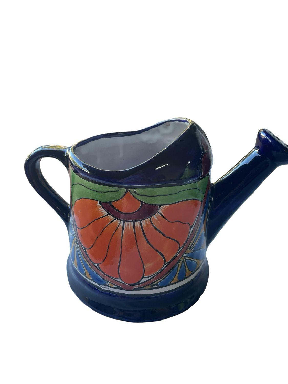 MEXICAN TALAVERA CERAMIC WATERING CAN - LARGE
