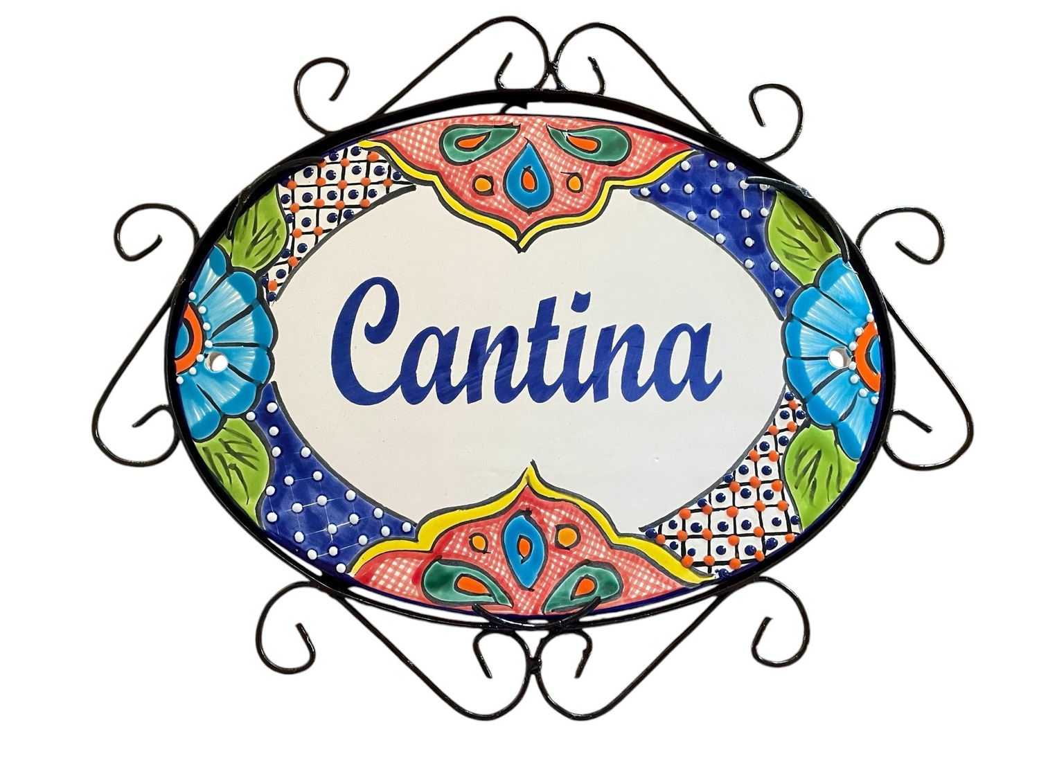 MEXICAN TALAVERA CERAMIC HANGING WALL SIGN