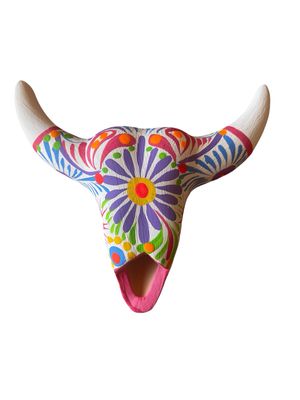 MEXICAN TALAVERA CERAMIC WHITE - SMALL BULLSHEAD