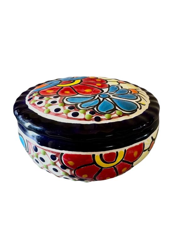 MEXICAN TALAVERA CERAMIC TRINKET JEWELLERY BOX