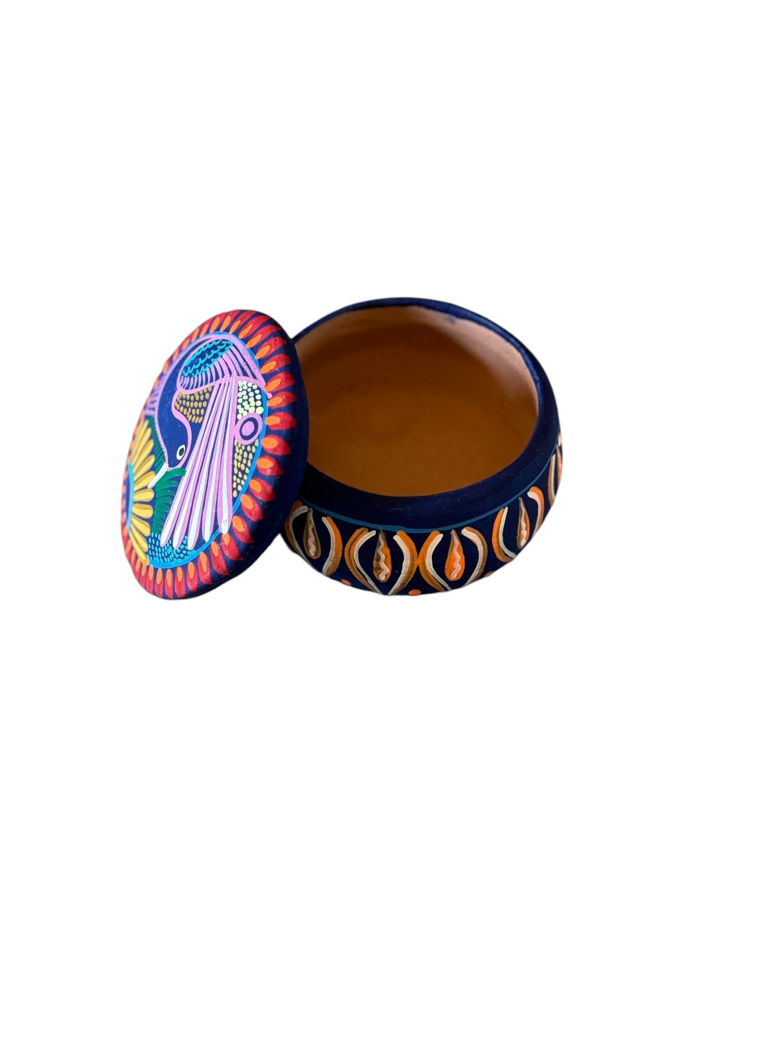 TERRACOTTA  UNIQUE HAND PAINTED TRINKET JEWELLERY BOX