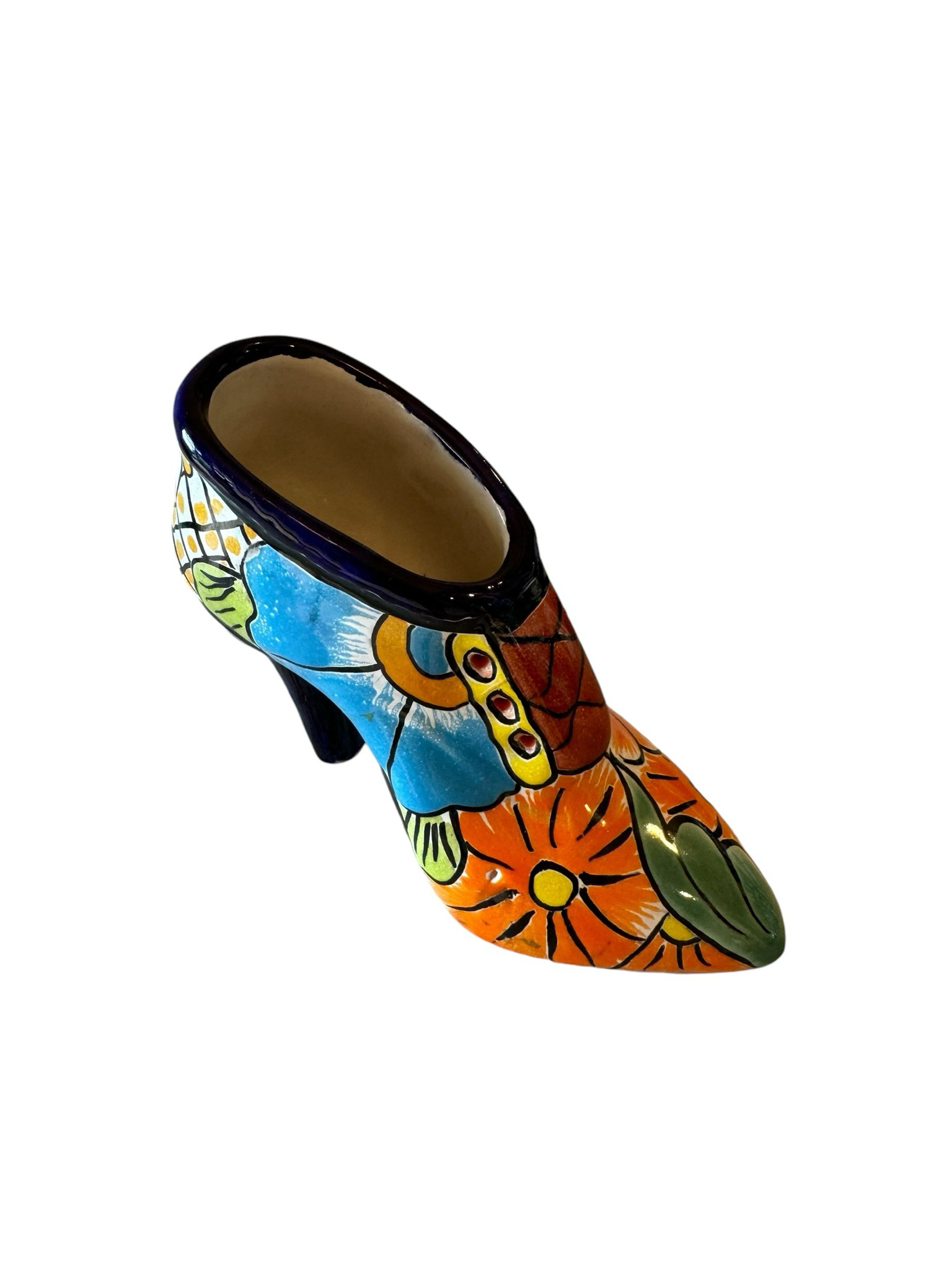 MEXICAN TALAVERA CERAMIC SHOE PLANTER POT