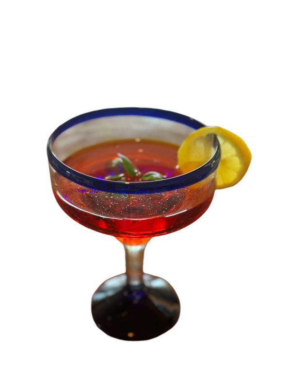 MARGARITA MARGARITA GLASS - COLBOLT BLUE RIM - HAND MADE - 300ML HGLASS