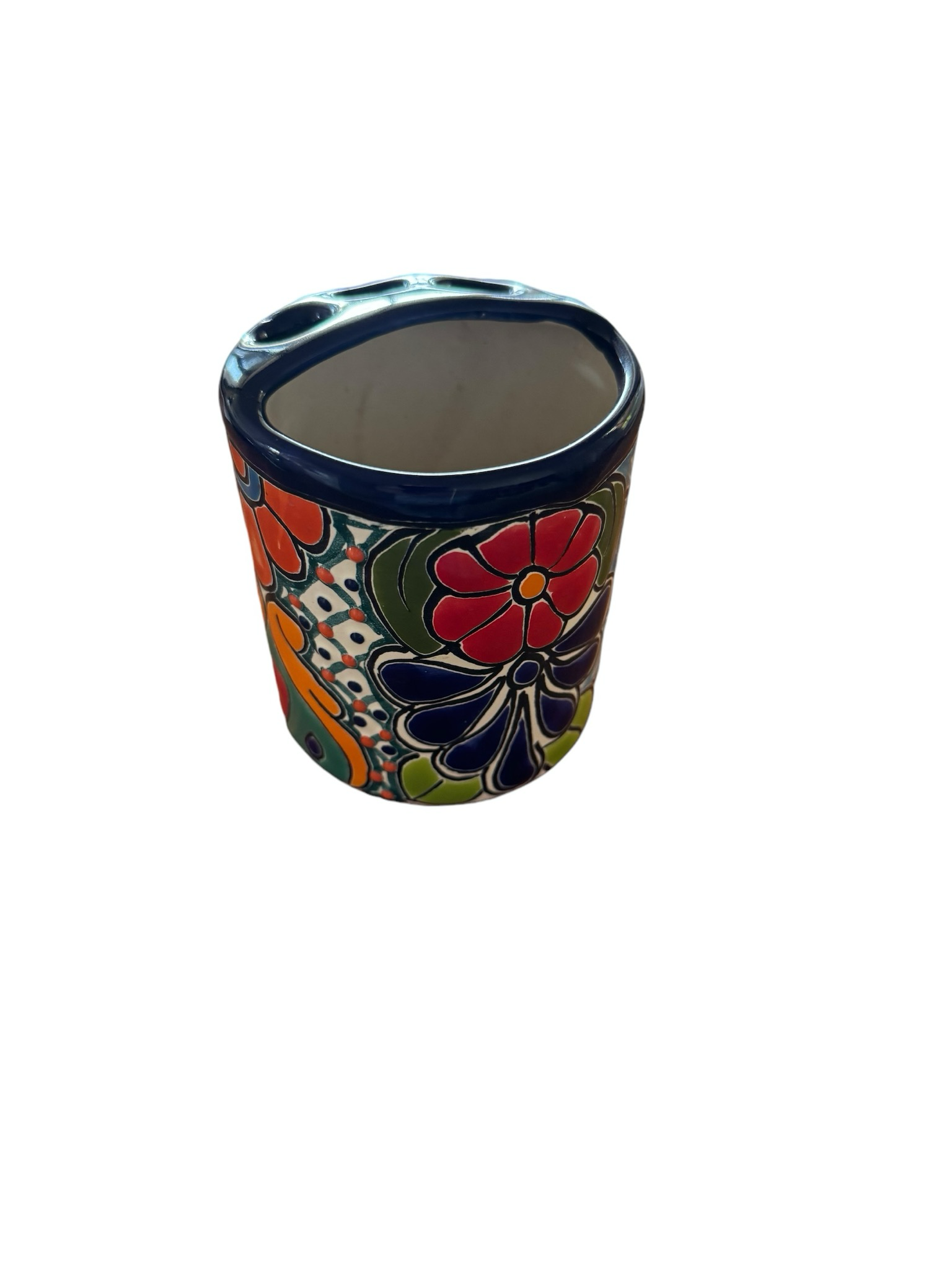 MEXICAN TALAVERA CERAMIC TOOTHBRUSH HOLDER