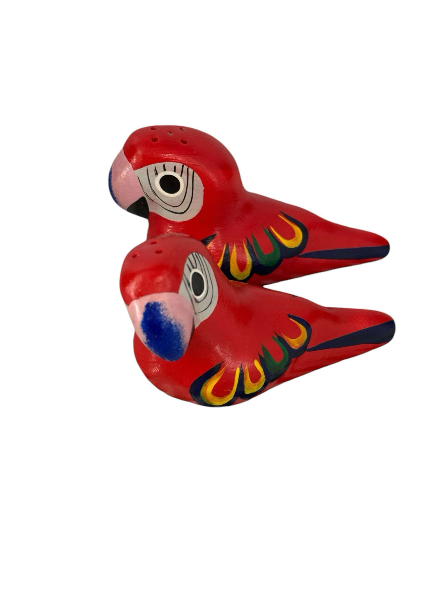 MEXICAN TALAVERA CERAMIC PARAKEET BIRD SALT & PEPPER SHAKERS