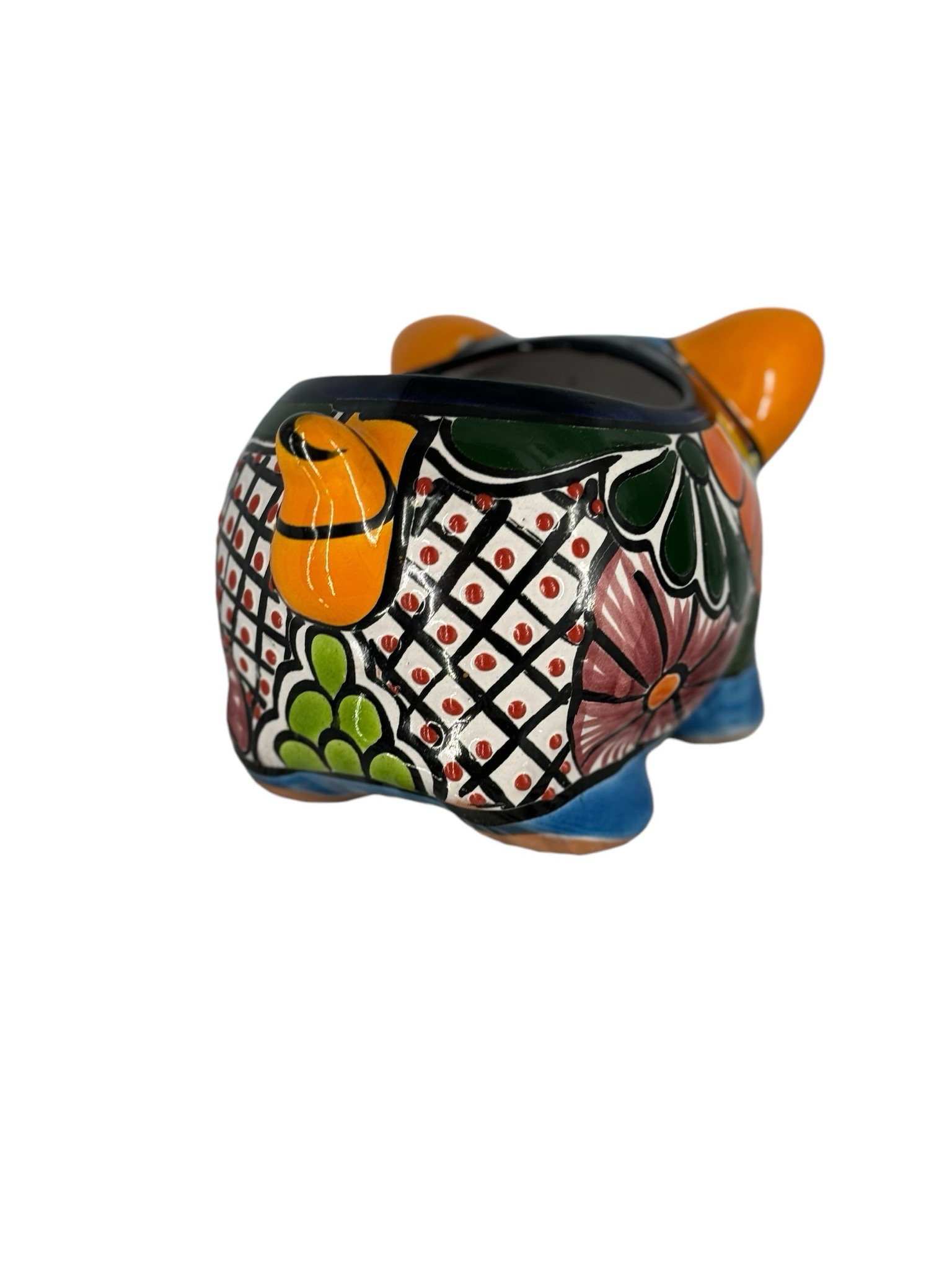 MEXICAN TALAVERA CERAMIC PIGGY PLANTER POT