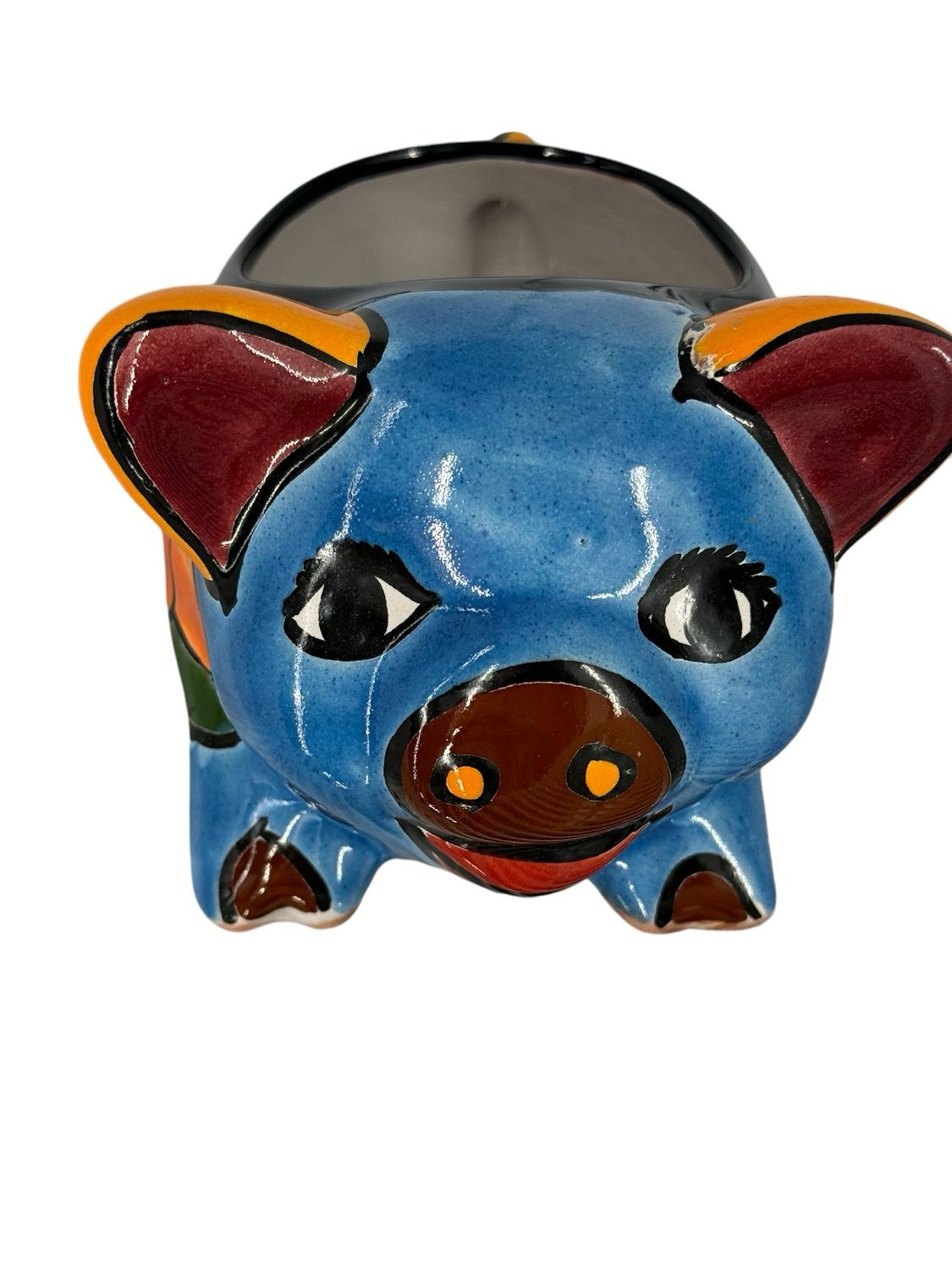 MEXICAN TALAVERA CERAMIC PIGGY PLANTER POT