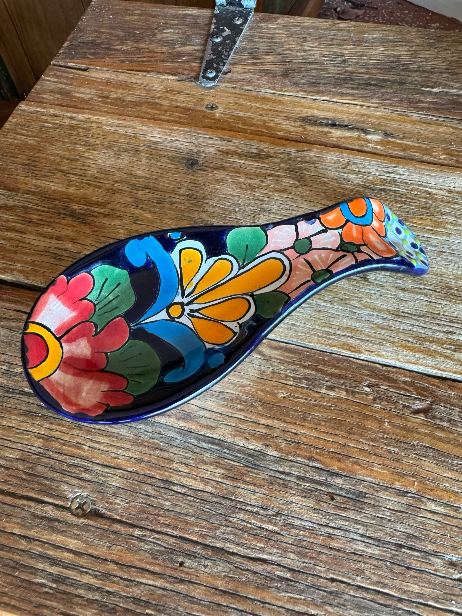 MEXICAN TALAVERA CERAMIC SPOON REST