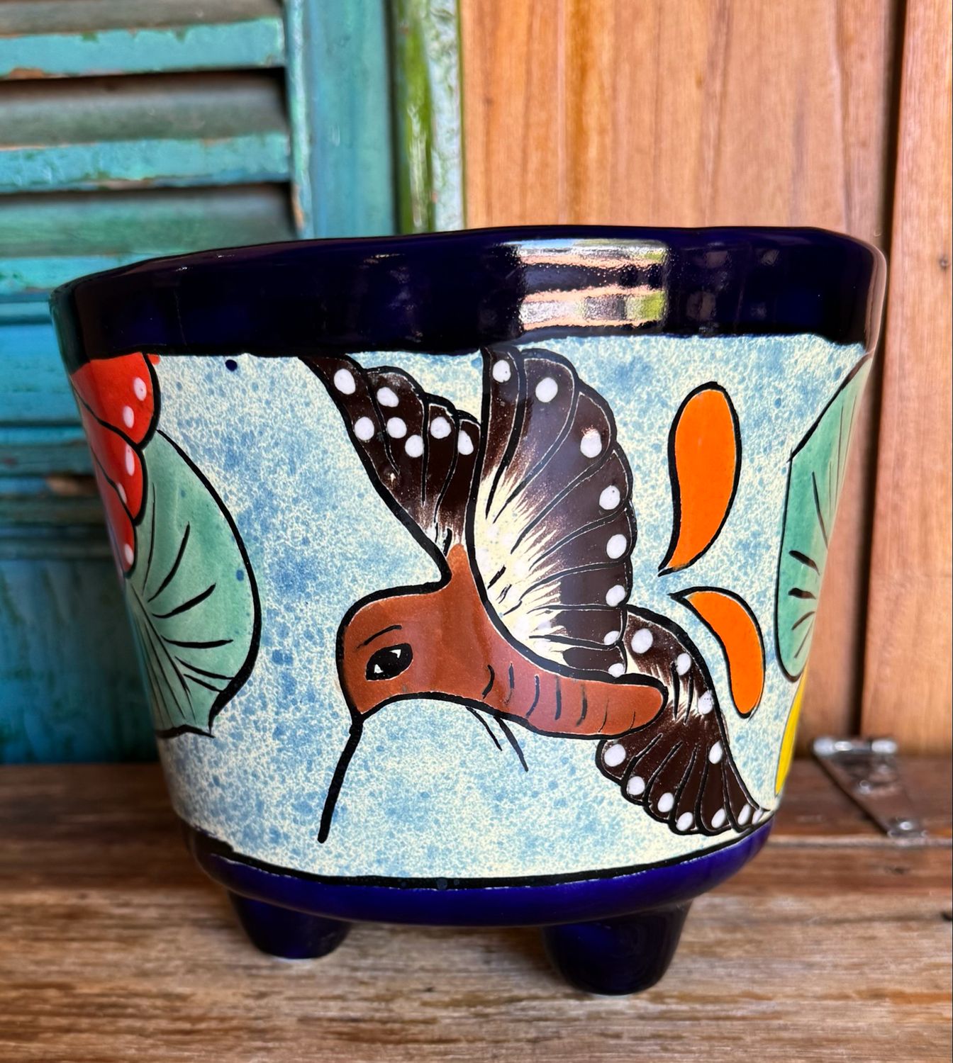 PARAISO AZUL PLANTER W/legs 20cm