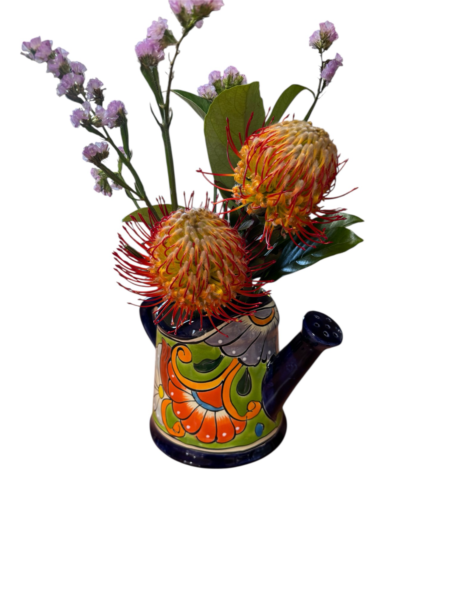 MEXICAN TALAVERA CERAMIC WATERING CAN - LARGE