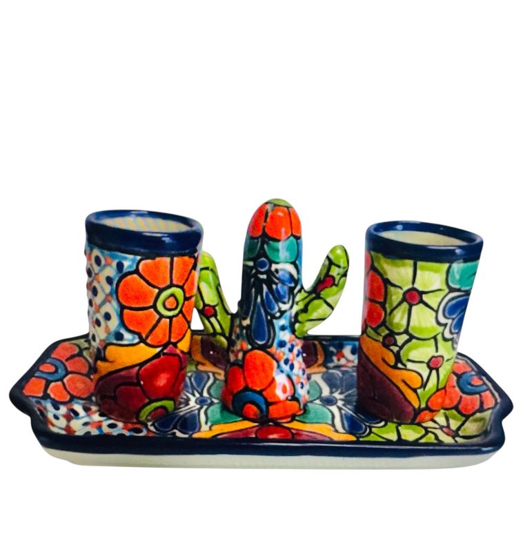 Tequila Shot Set with salt shaker and Tray