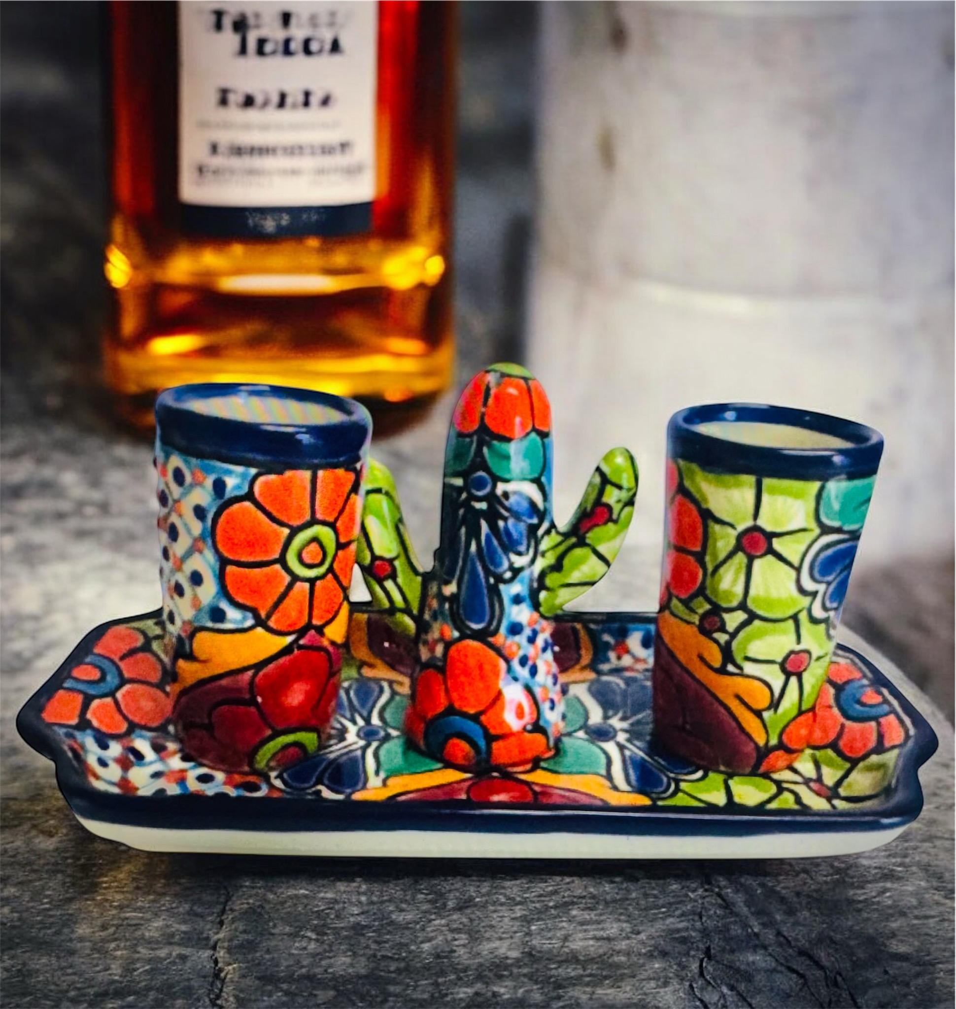 Tequila Shot Set with salt shaker and Tray