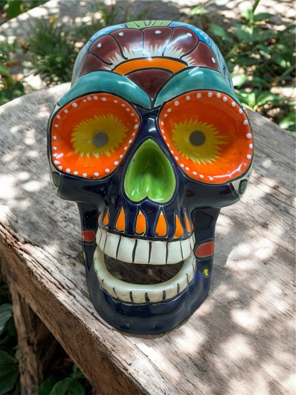 TALAVERA Ex Lg Candle Glow Skull