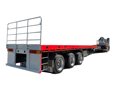 AAA TRAILERS 45' FLAT TOP EXTENDABLE AAA Trailers 45ft Flat Top Extendable, rear quarter view attached to prime mover