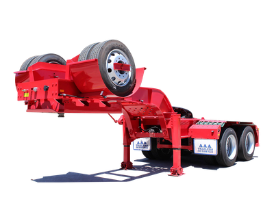 AAA Trailers Tandem Axle Load Share Dolly, front quarter view with wheel housing raised