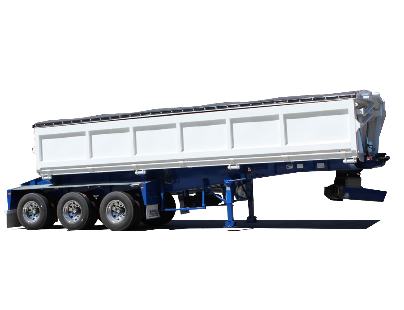 AAA TRAILERS SIDE TIPPER 10.29M AAA Trailers Side Tipper 10.29m, side view with tub closed and tri-axle configuration