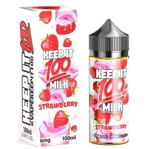 Keep It 100 Berry Au Lait/Strawberry Milk 100ml 0mg