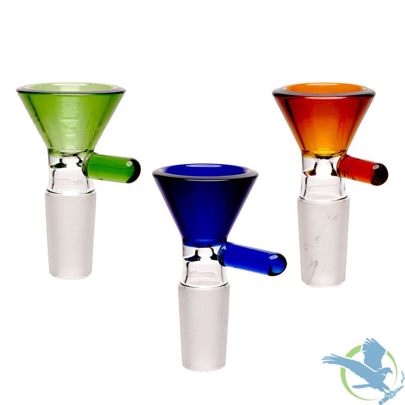 Glass Bowl Colortube Cone with handle 14mm