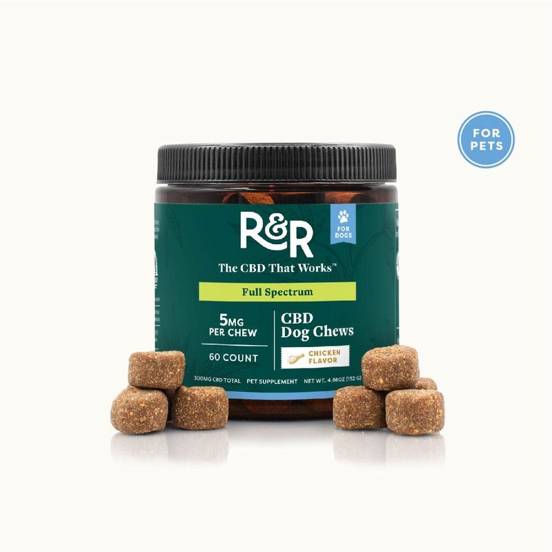 R+R Medicinals Full Spectrum CBD Dog Chews Chicken Flavored 5mg 60ct