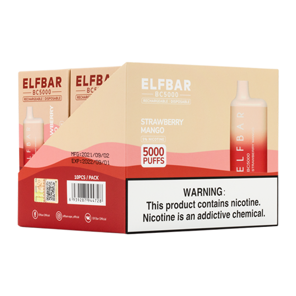 ELFBAR Strawberry Mango 5000 Puffs 5% Box