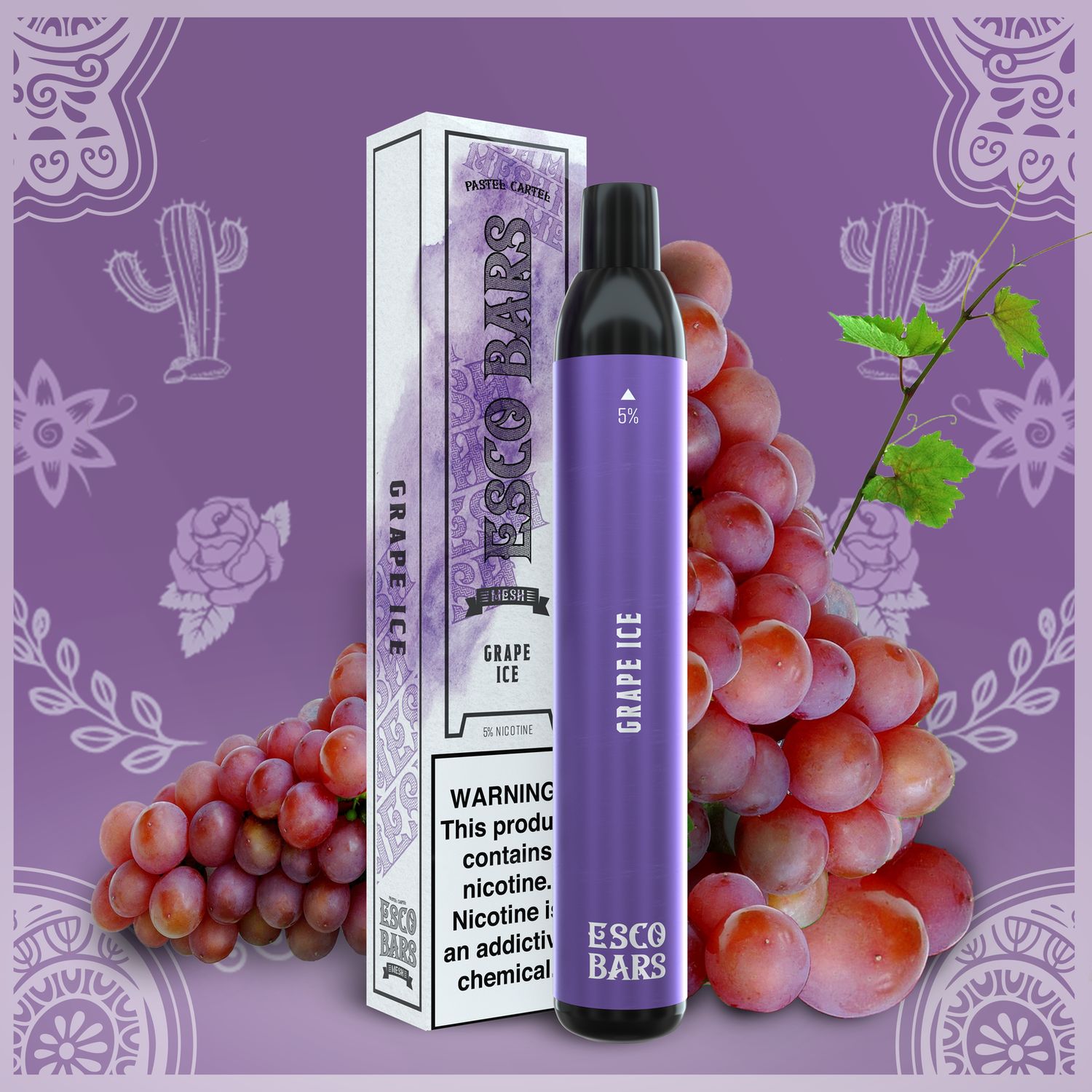 ESCO Bar Grape Ice 5% box