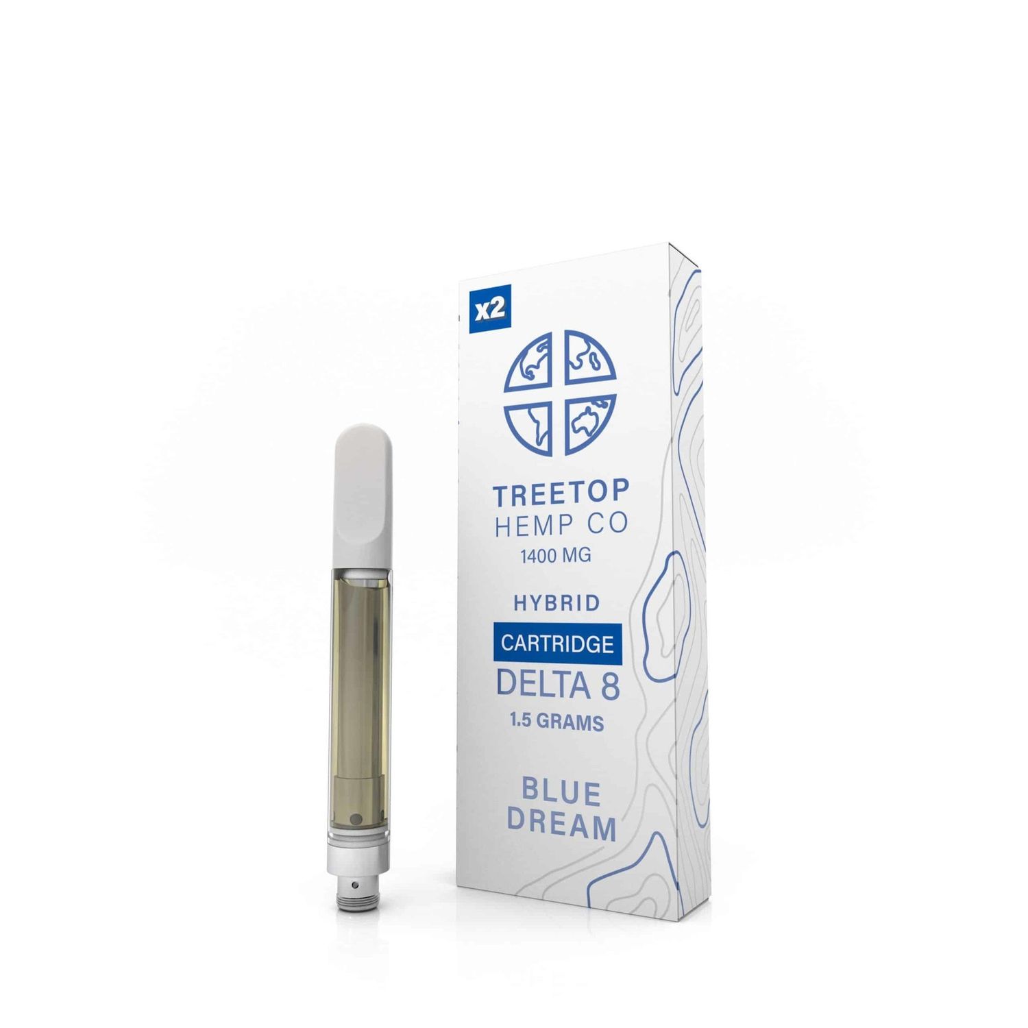 TREETOP D8 Cart 1.5g 1400MG Blue Dream Box