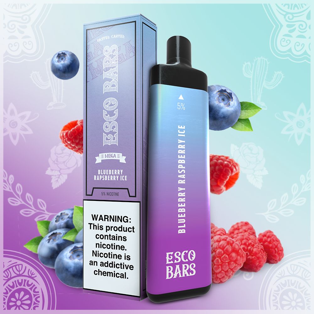 Esco Bar Mega Blueberry Raspberry Ice 5000 Puffs Rechargeable box