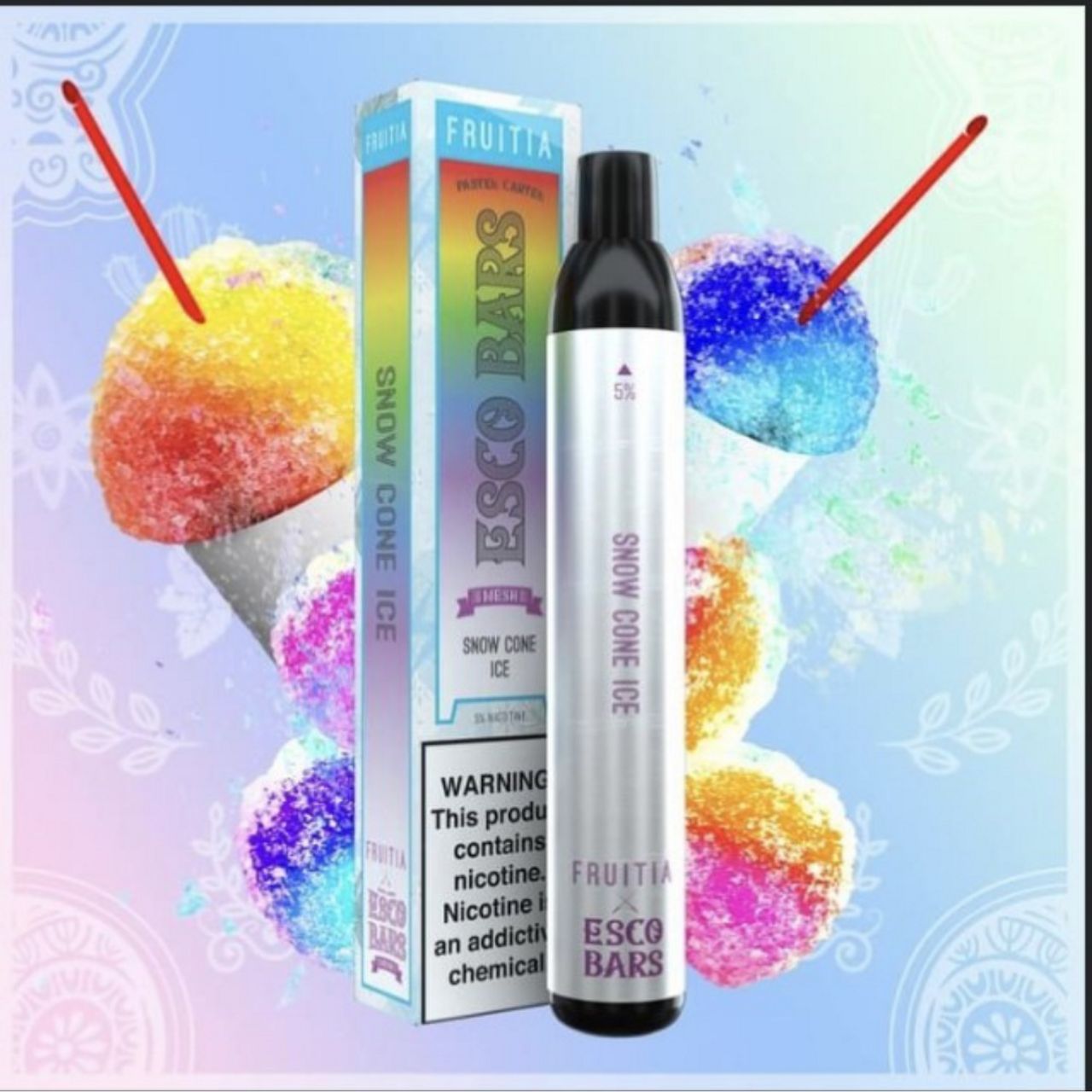 ESCO Bar X Fruitia Snow Cone Ice 2500 puffs 5% box