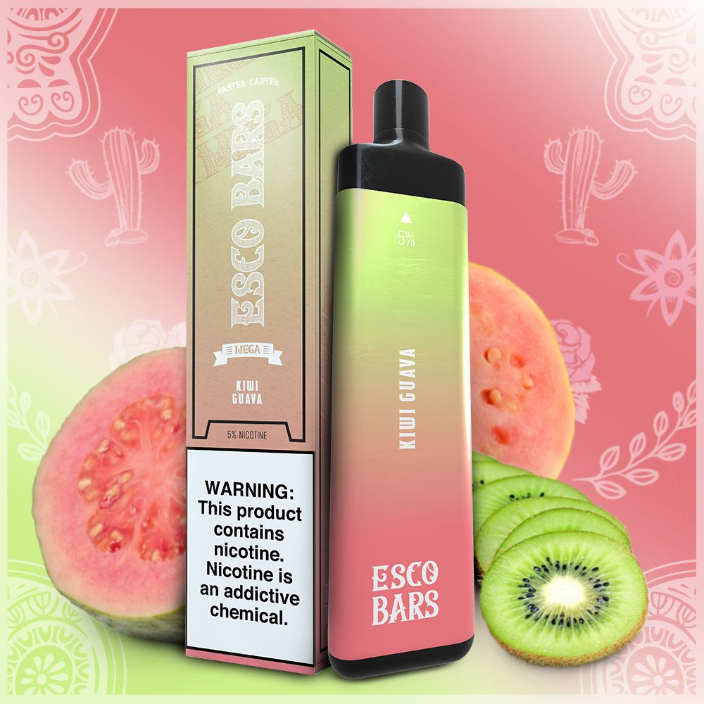 Esco Bar Mega Kiwi Guava 5000 Puffs Rechargeable box
