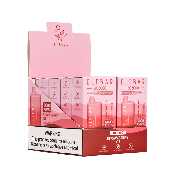 ELFBAR Strawberry Ice 5000 Puffs 5% Box