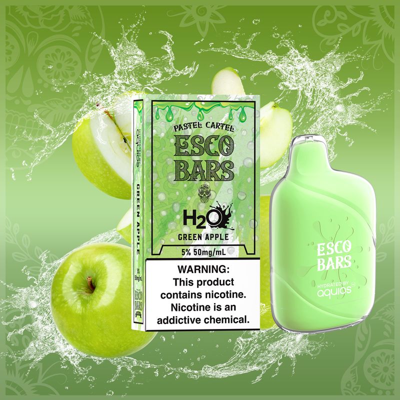 Esco Bar H2O 6000 Puffs Green Apple Box