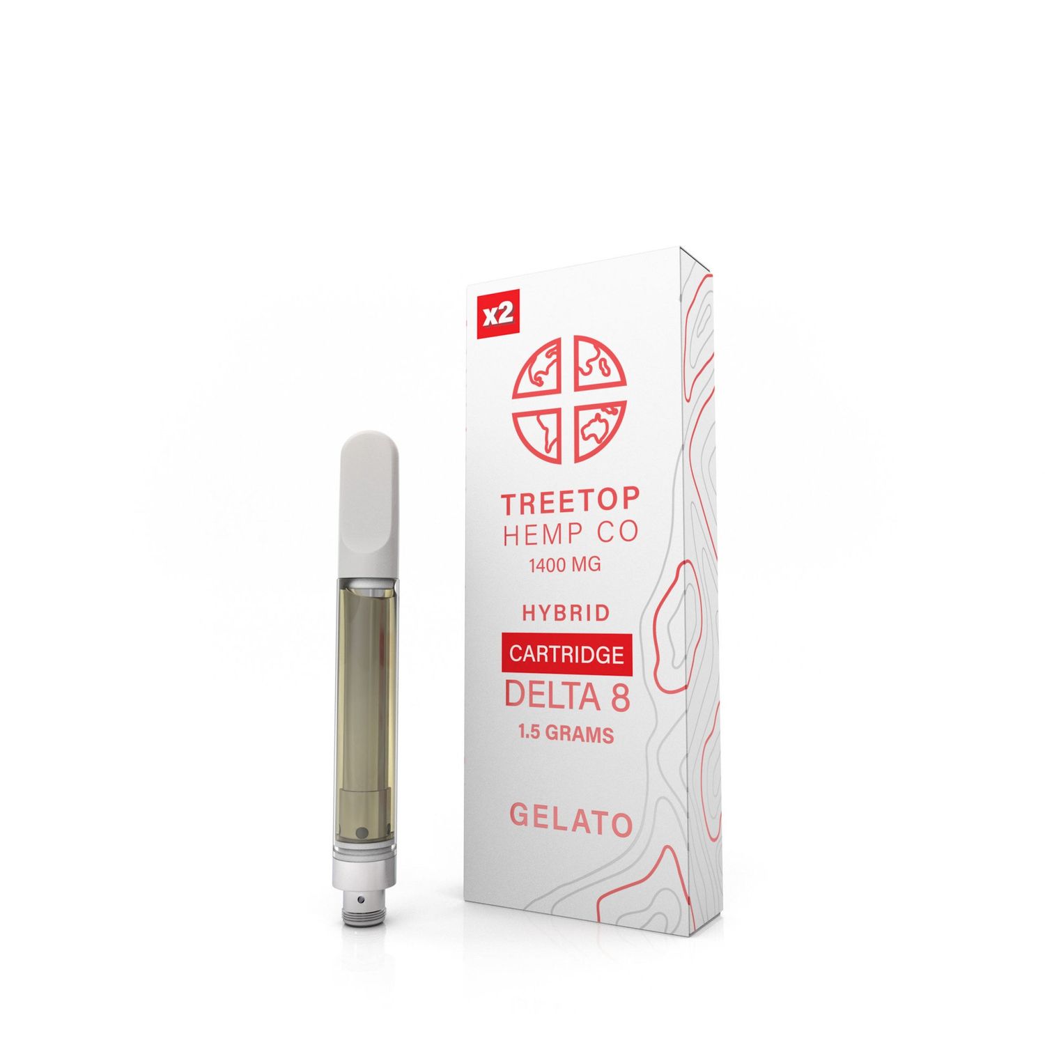 TREETOP D8 1400mg Cart Gelato