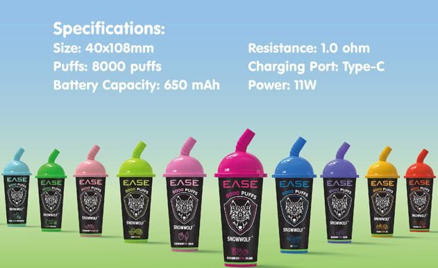 Snowwolf EASE 8000 puff - Strawberry Banana Ice box