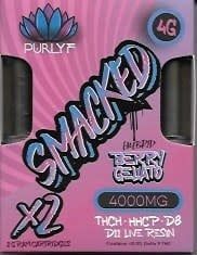 Purlyf Smacked 2x2g Cart THCH HHCP D8 D11 Live Resin Berry Gelato Box