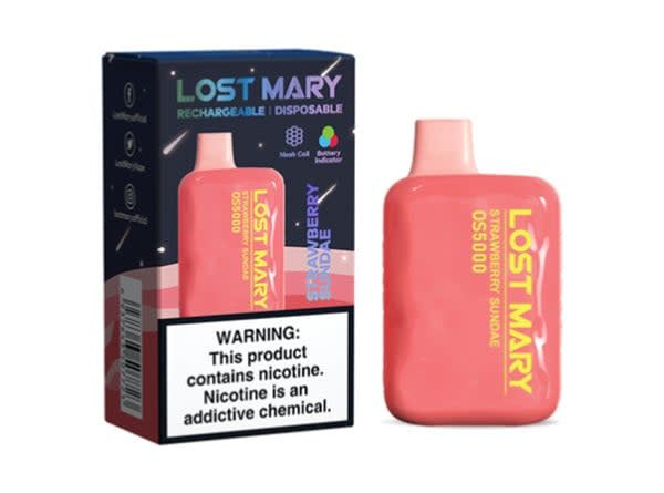 Lost Mary by ELFBAR 5000 Puff 5% Strawberry Sundae Box