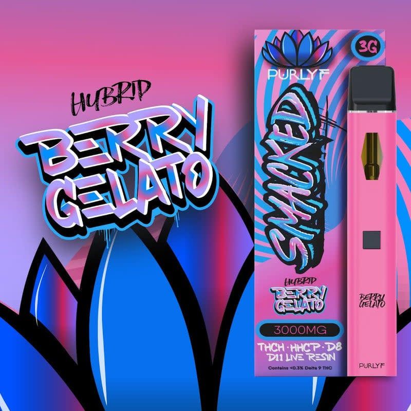 Purlyf Smacked 3g Disposable THCH HHCP D8 D11 Live Resin Berry Gelato