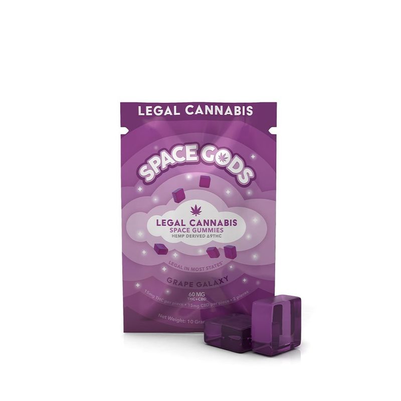 Space Gods D9 Gummies 60mg 2pcs Grape Galaxy
