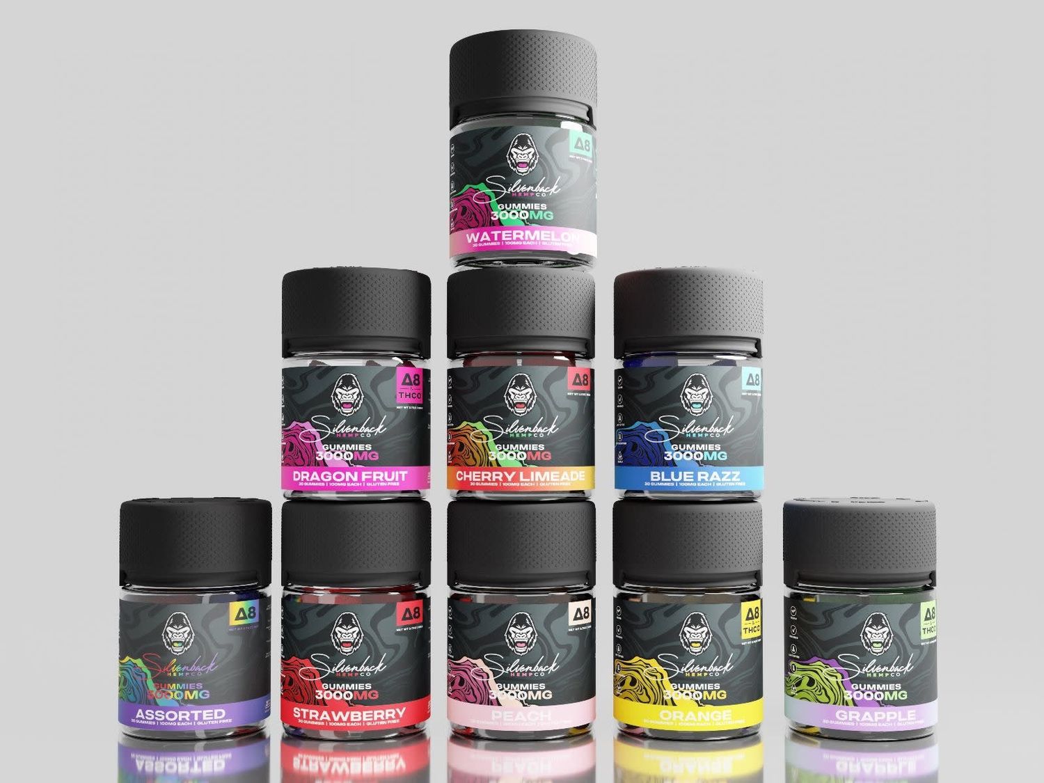 Silverback Hemp Co 3000mg THC-O + Delta 8 Gummies - Dragon Fruit