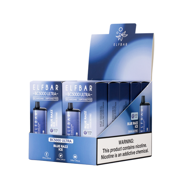 Elfbar 5000 Ultra -Blue Razz Ice Box